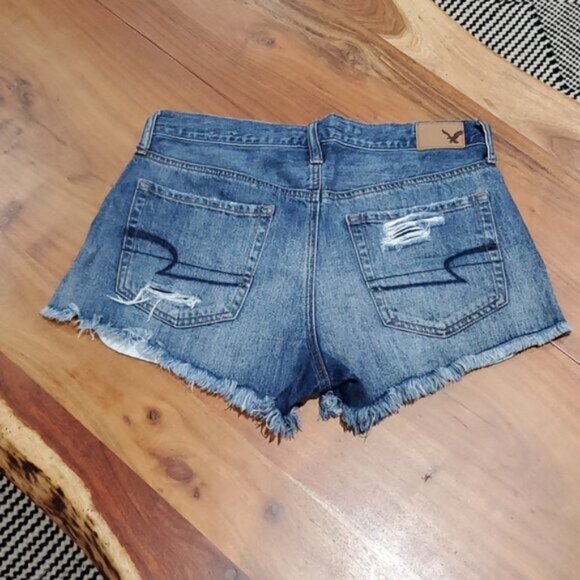 AMERICAN EAGLE OUTFITTERS-VINTAGE HI- RISE FESTIVAL DENIM SHORTS- Size 6 - Picture 4 of 16